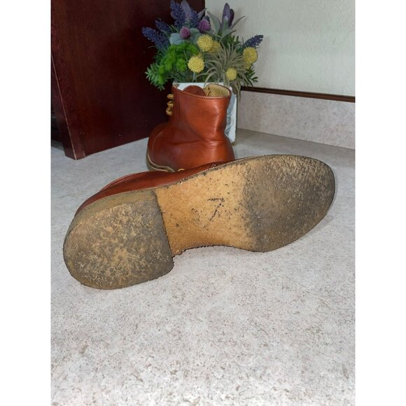 Rare Vintage Frye Womens Leather Boots 8D 1980s Made In USA Brown Ankle Chukka L - Picture 6 of 8